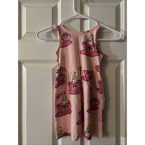 Disney H&M Alice In Wonderland Pink Dress Toddler 3T 4T Cheshire Cat Tea Party - Picture 3 of 4